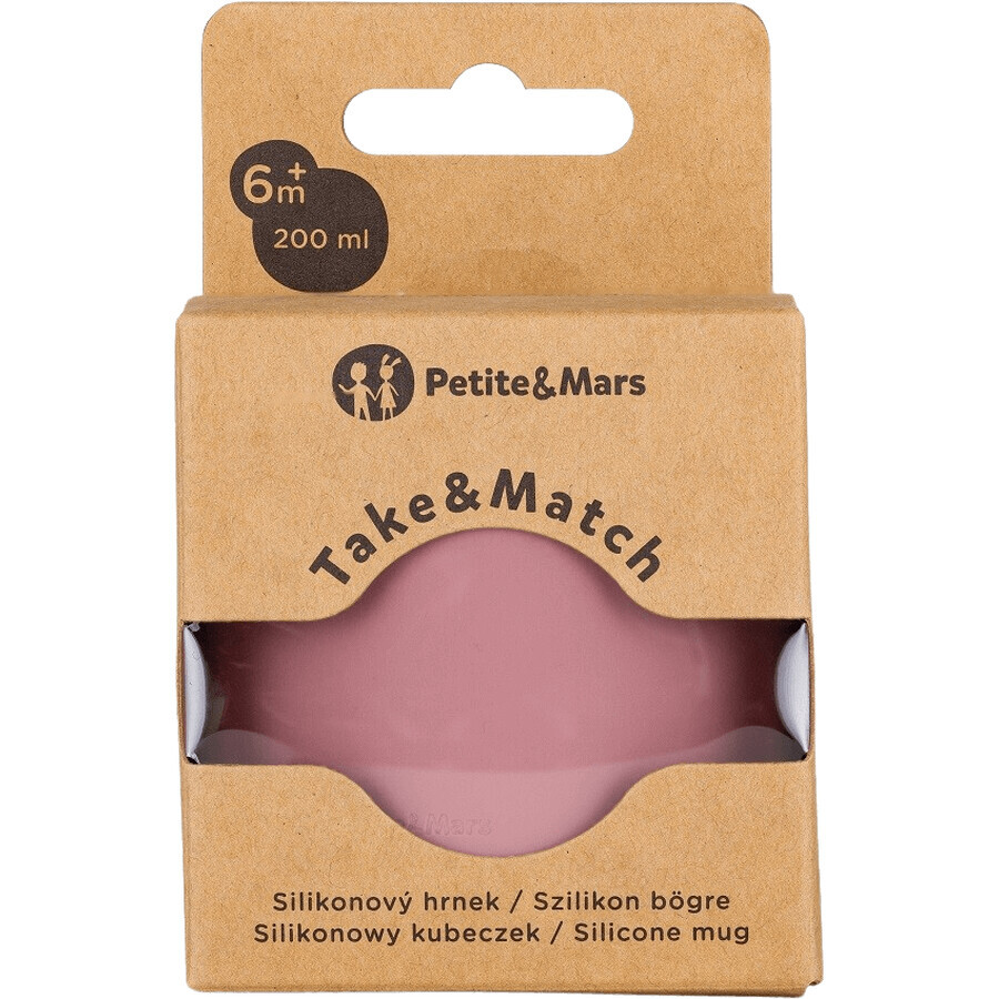 Petite&Mars Taza de Silicona Take&Match Dusty Rose 6m+ 200 ml