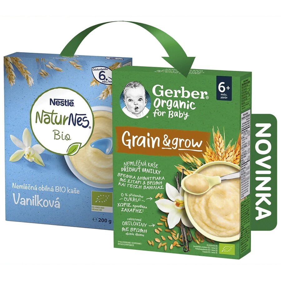 Gerber Organic porridge biologico senza latticini aromatizzato alla vaniglia 200 g