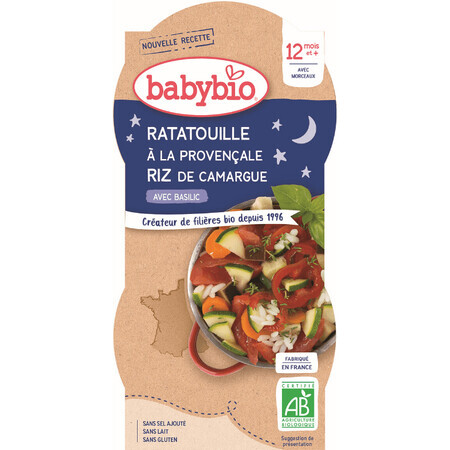 Babybio menu Buona notte ratatouille con riso 2 x 200 g