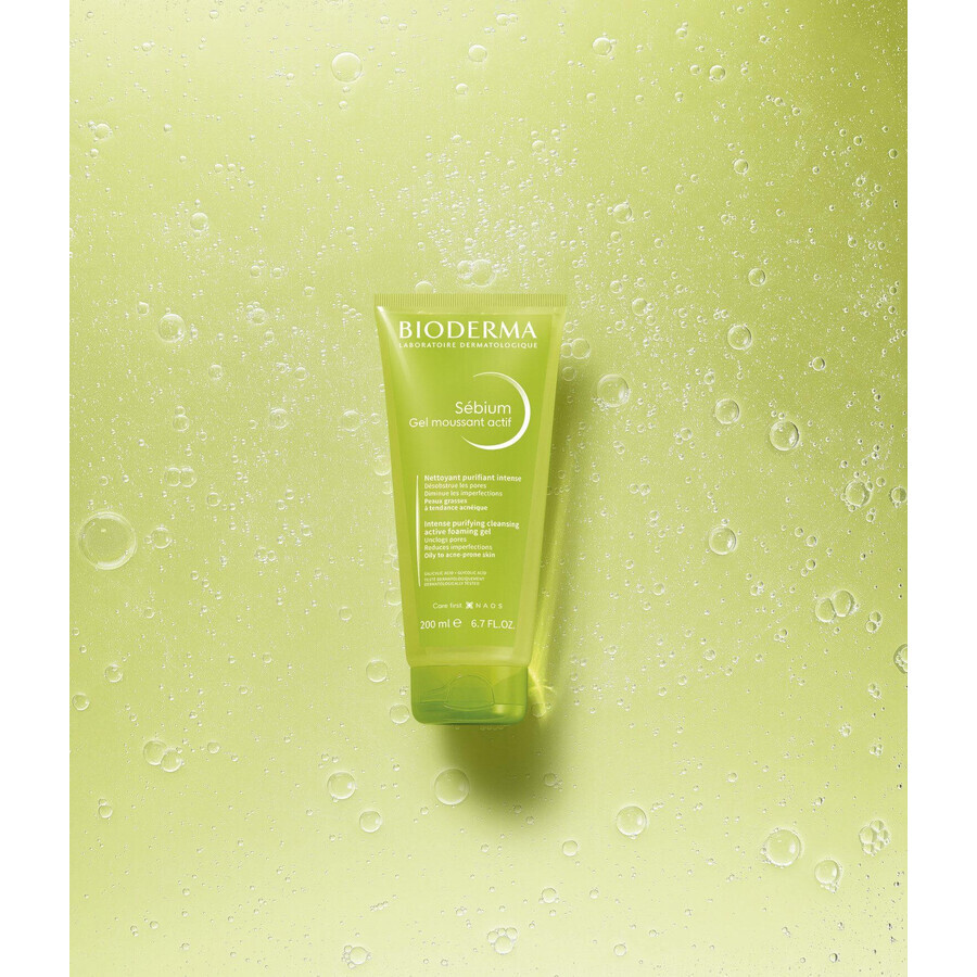 Bioderma Sébium Gel moussant actif gel de curățare pentru ten gras și acnee 200 ml