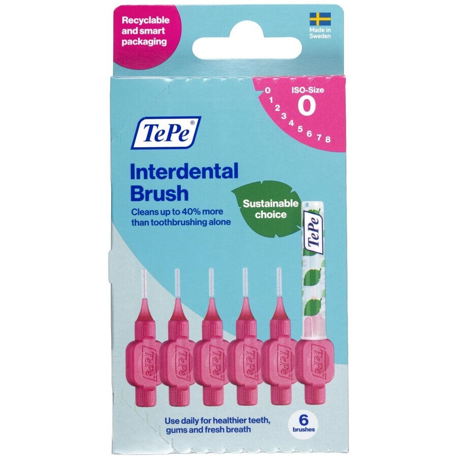 Cepillo interdental TePe Original 0,4 mm rosa 6 uds.