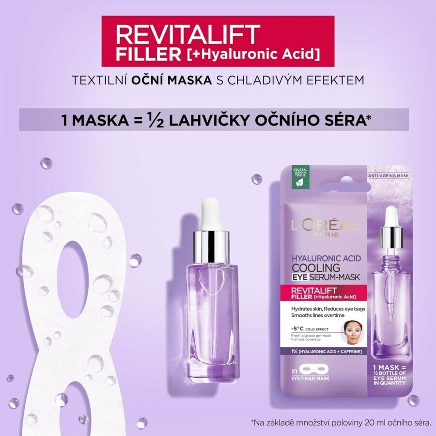 L'Oréal Paris Revitalift Filler Kühlende Textil-Augenmaske 13 g