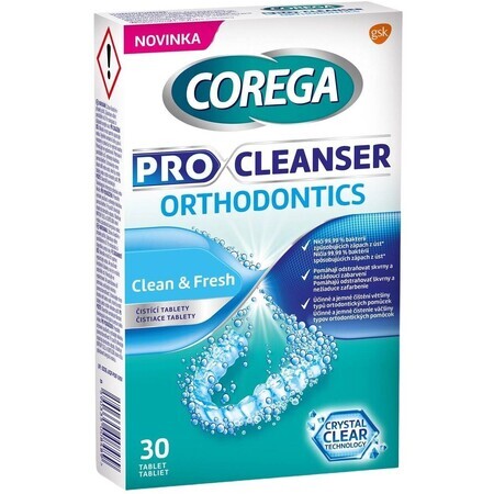 Corega Pro Cleanser Orthodontic Cleanser Orthodontic cleaning tablets 30 tablets