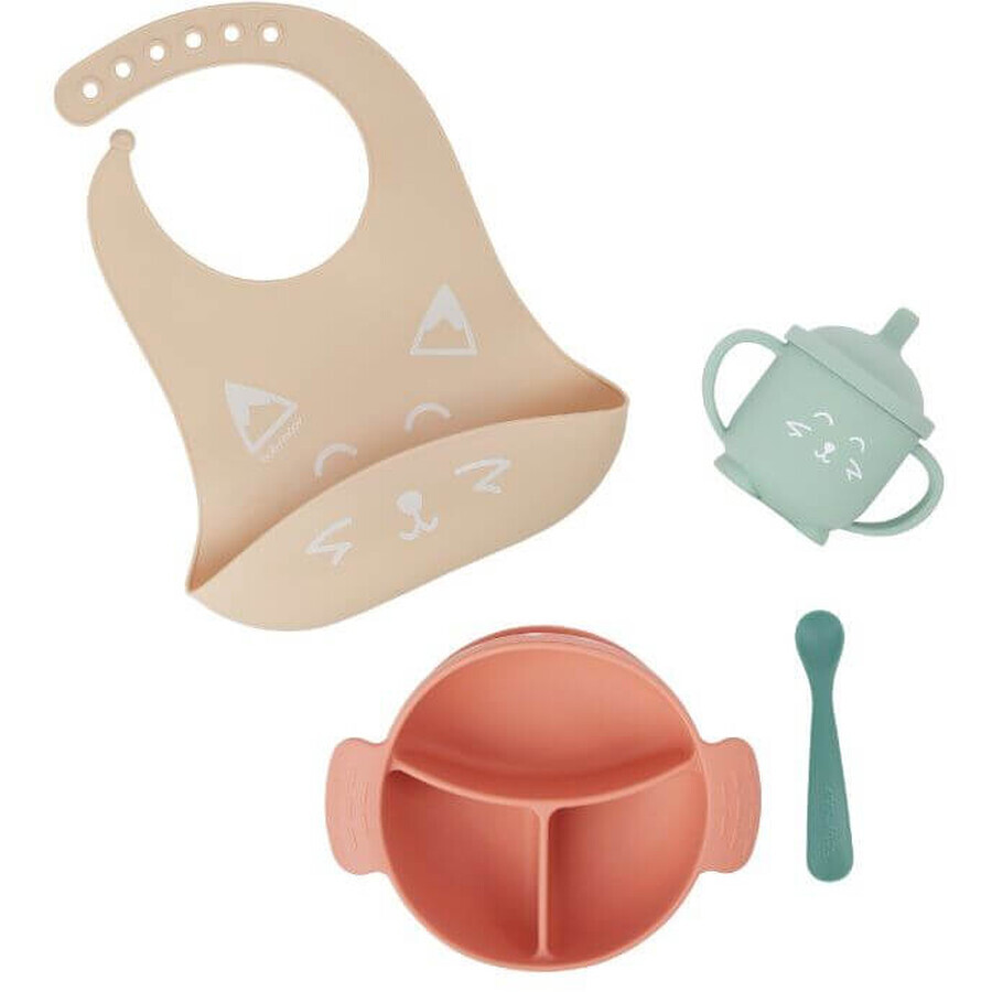 Babymoov Silicone Dining Set LEARN´ISY KIT Fox 3 buc