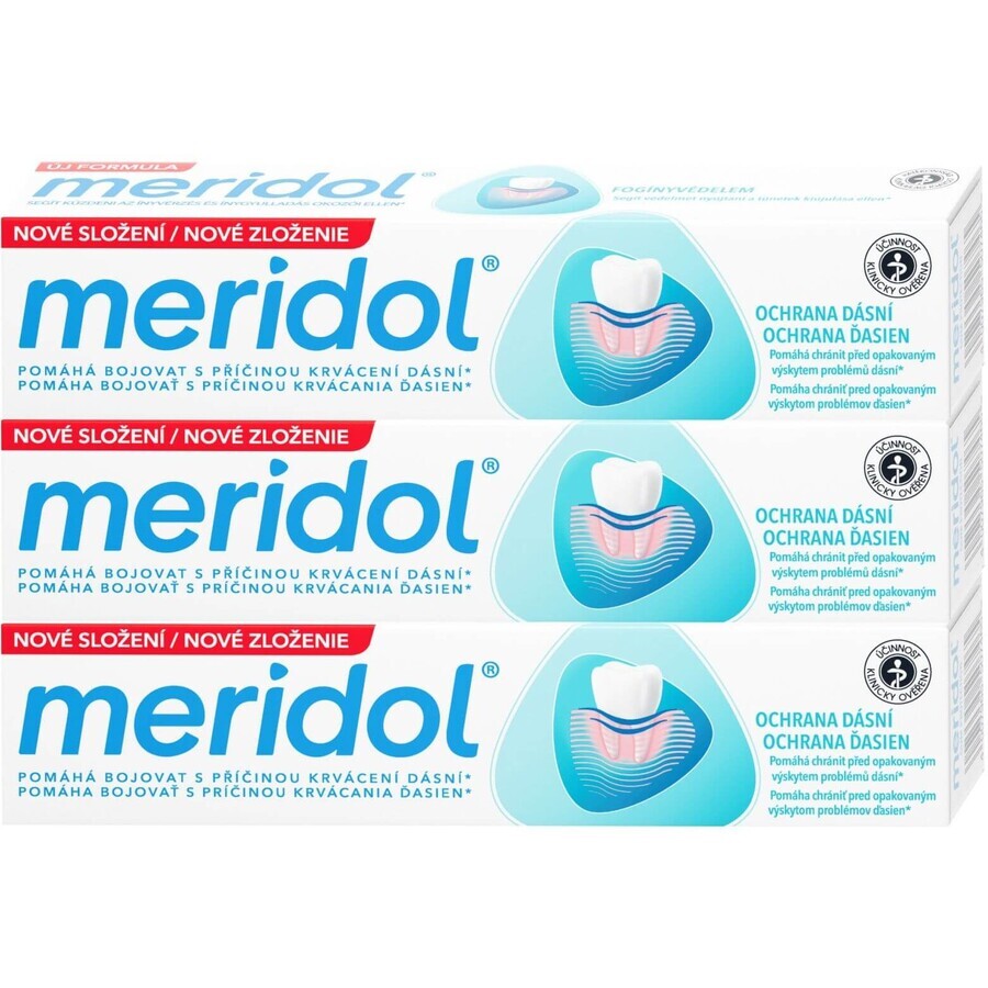 Meridol Protezione gengive Dentifricio 3 x 75 ml