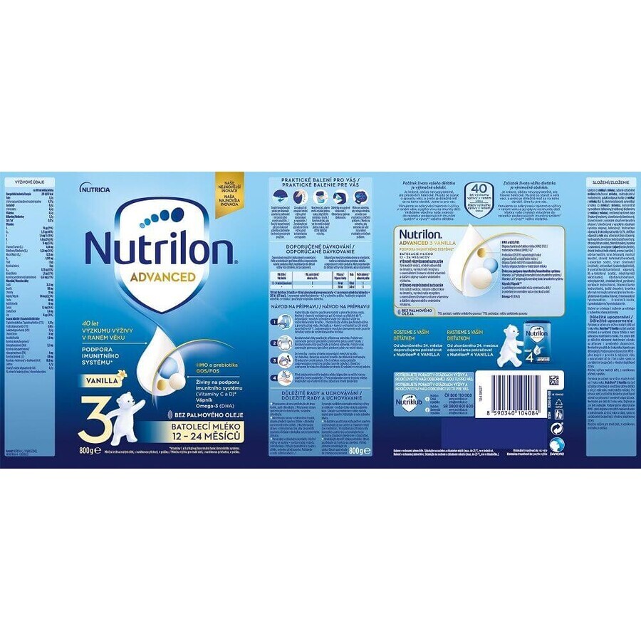 Nutrilon 3 Advanced Vanille zuigelingenvoeding 800 g