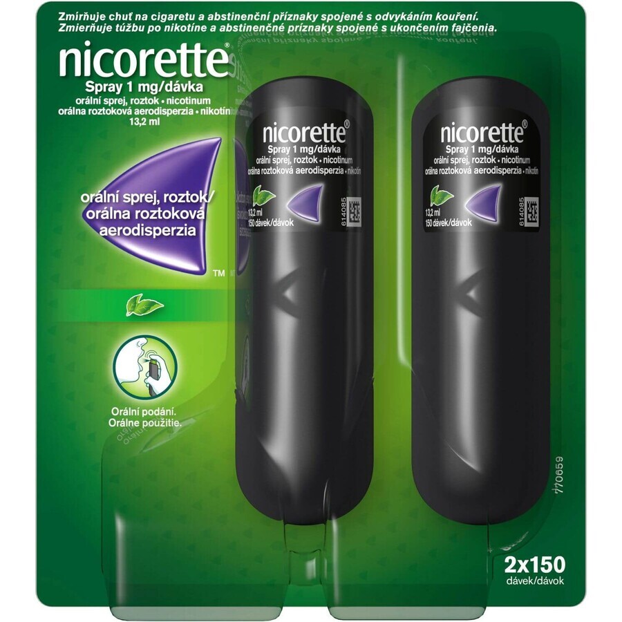 Nicorette ® Spray 1 mg/dose, soluzione orale aerosolizzata 2 x 150 pz.