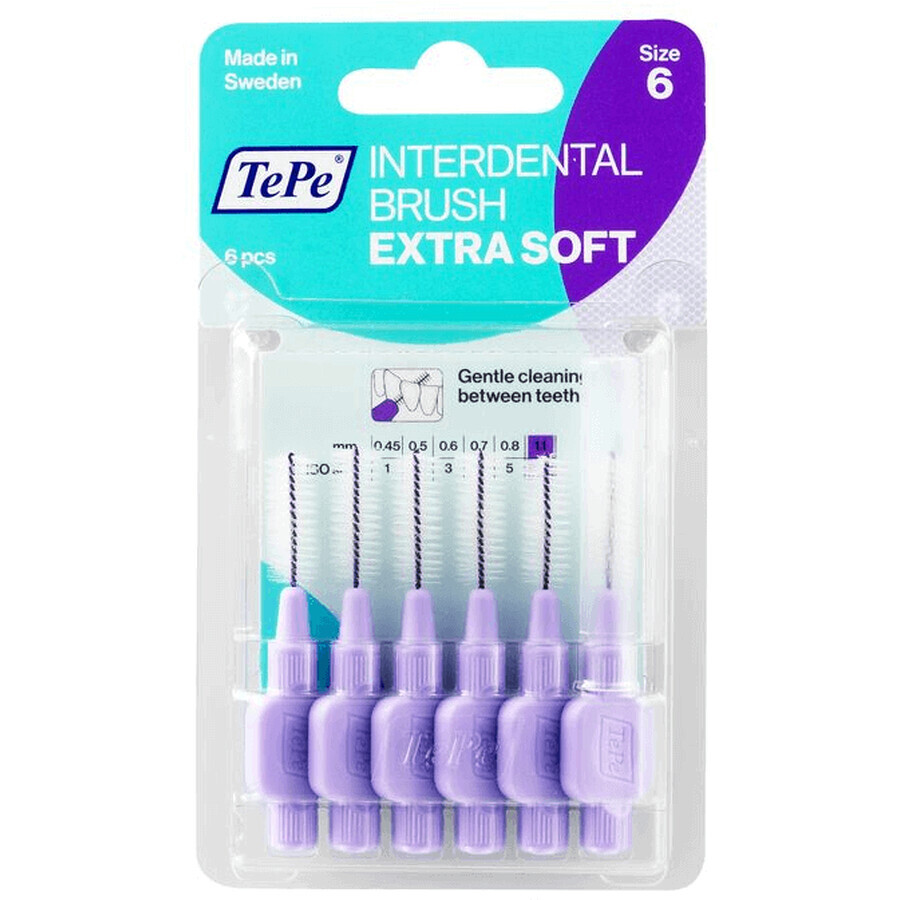 TePe Brosses interdentaires extra douces violet clair 1,1 mm 6 pcs