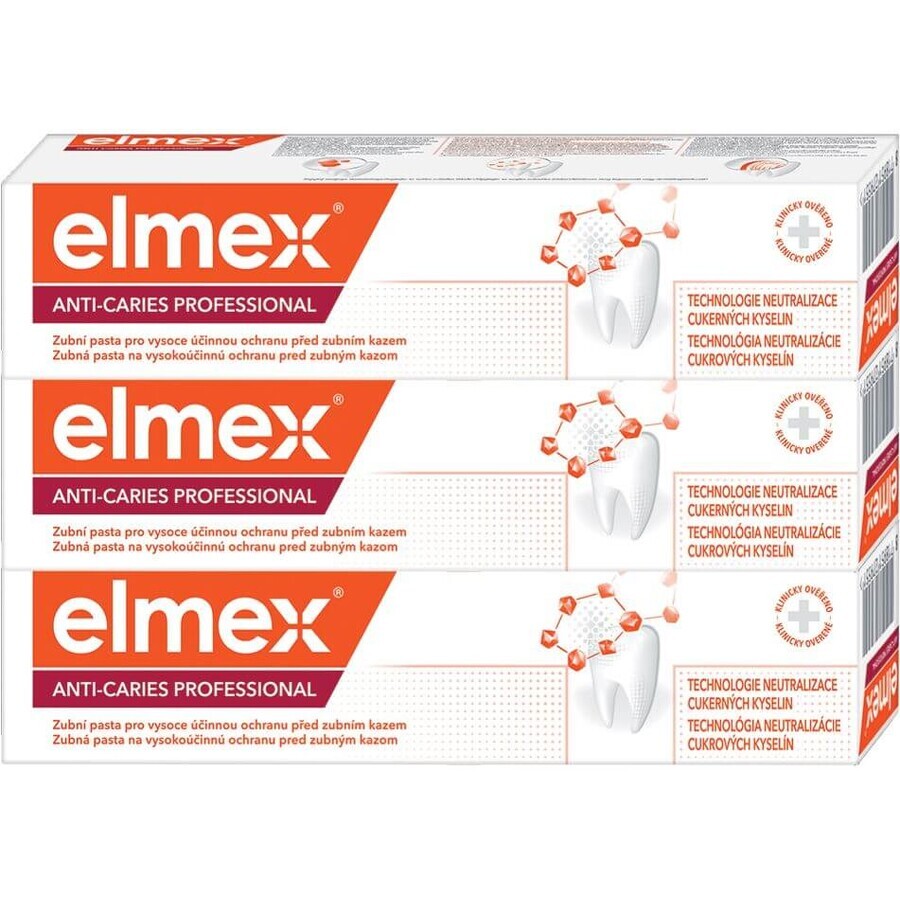 Elmex Anti-Karies Schutz Professionelle Zahnpasta 3 x 75 ml