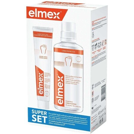 Elmex Caries Protection apă de gură 400ml + Caries Protection pastă de dinți 75ml