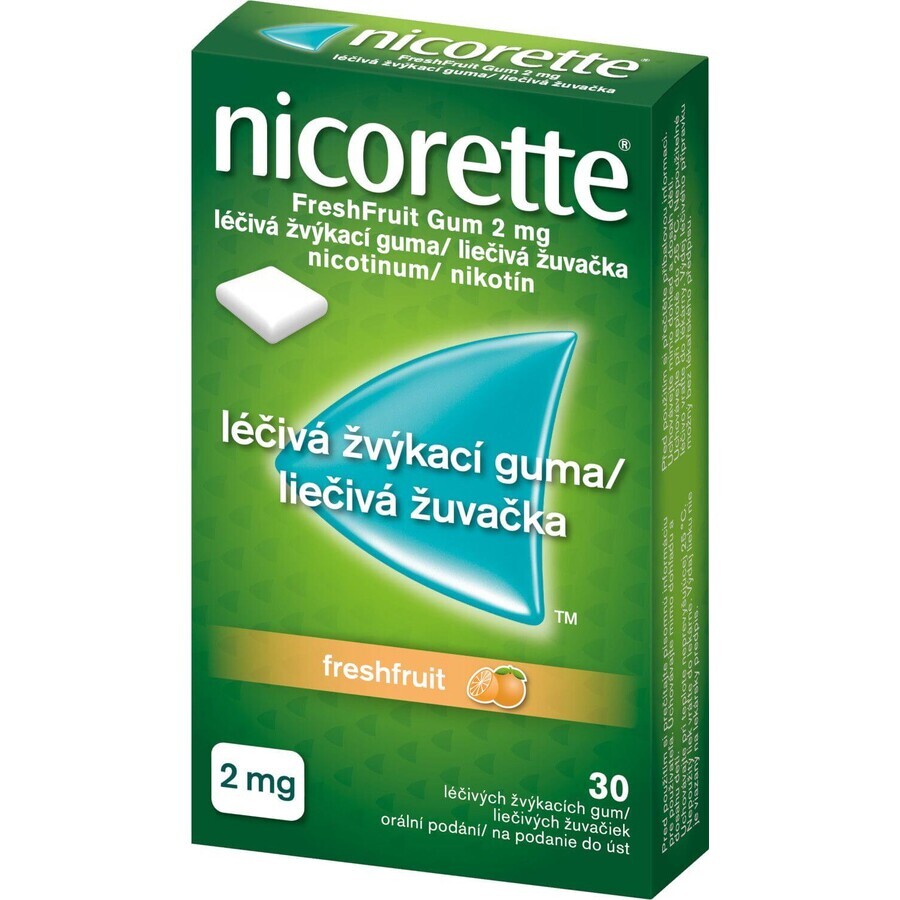 Nicorette ® FreshFruit Gum 2mg, gomma da masticare medicinale 30 pezzi