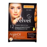 Hair removal strips for face with argan oil Velvet, 12 pieces, Karaver