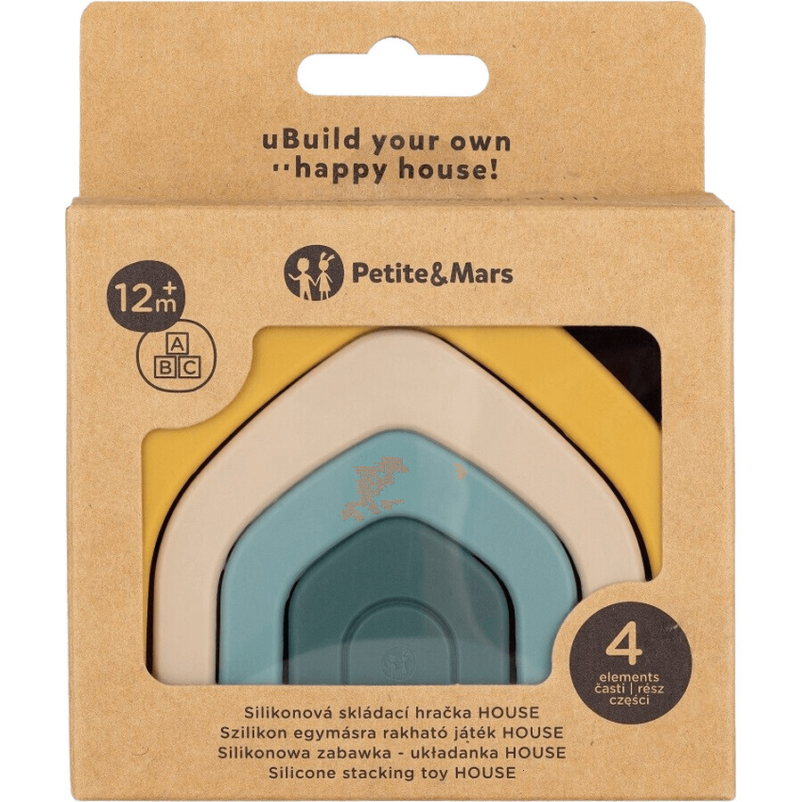 Petite&Mars Casa Intensa Ocra 12m+ 4 pz Casa Intensa Ocra Giocattolo pieghevole in silicone