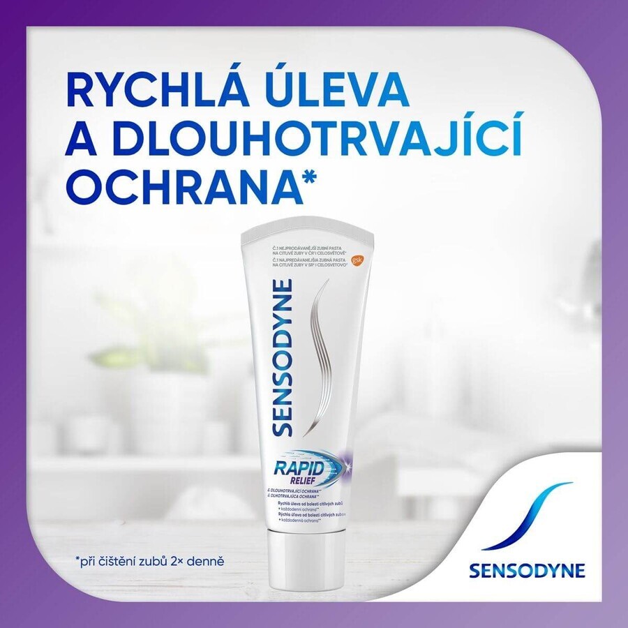 Sensodyne Toothpaste for sensitive teeth Rapid 3 x 75 ml