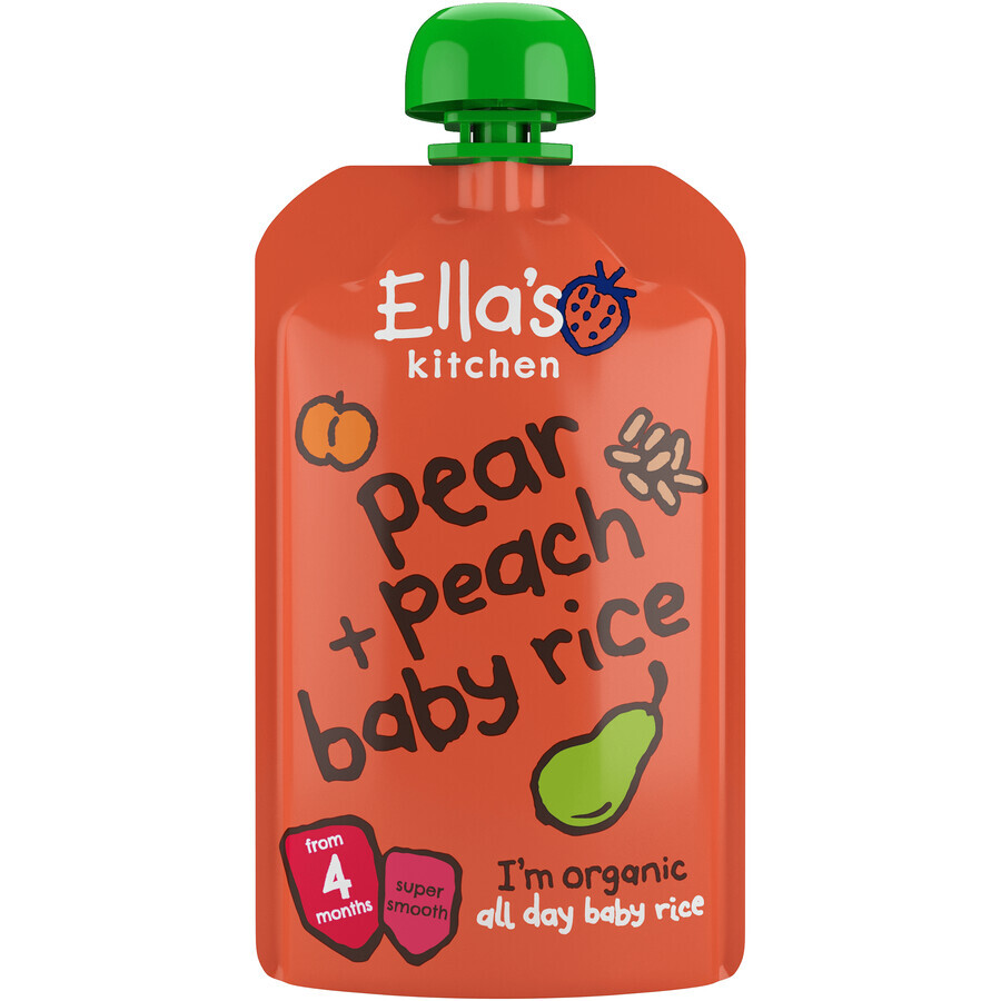 Ella's Kitchen Organic baby rice, pear and peach 120 g