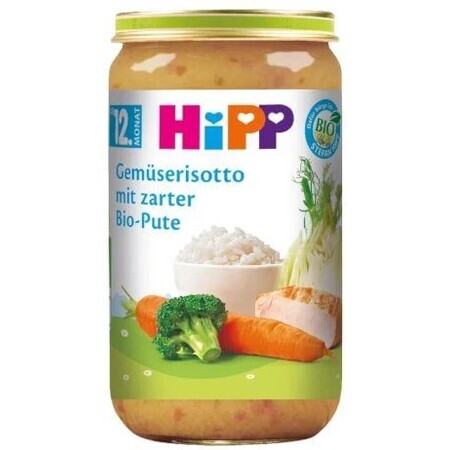 HiPP BIO Risotto de legume cu carne de curcan 250 g