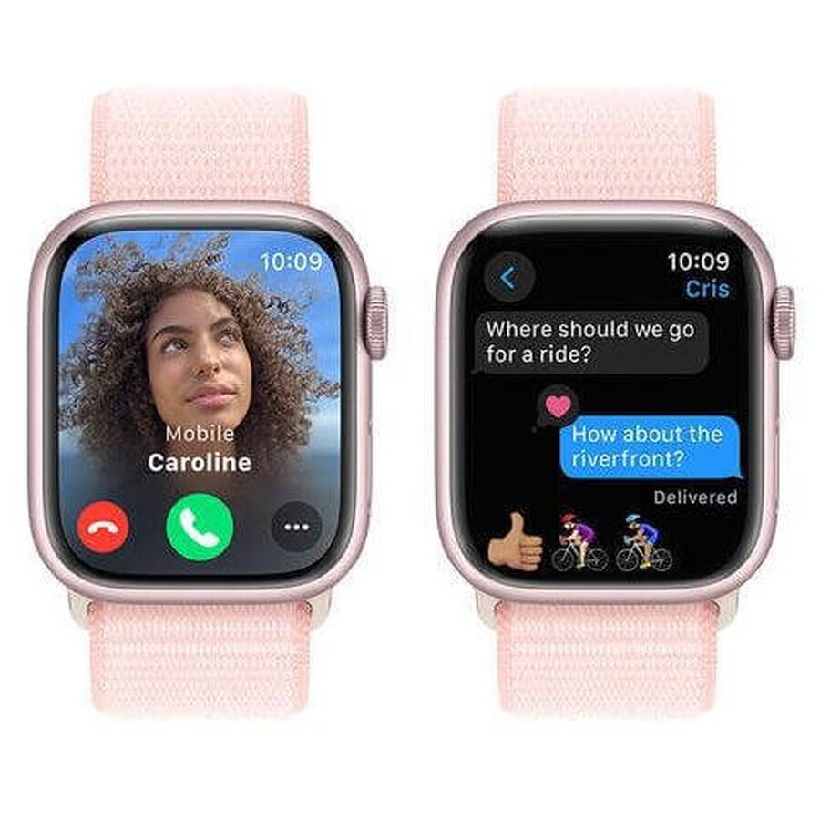 Apple Watch Series 9 GPS 41mm carcasă din aluminiu cu curea sport, roz