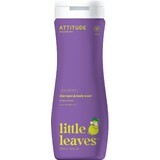 Attitude Baby sapone e shampoo per il corpo (2 in 1) all'aroma di vaniglia e pera Little leaves 473 ml