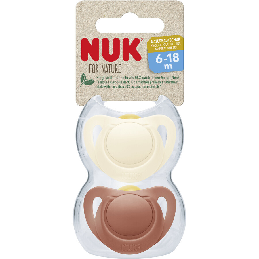 Nuk for NATURE latex pacifier 6-18m. BOX red 2 pcs