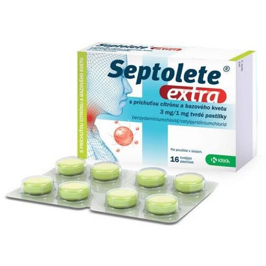 Septolete extra lemon and elderflower 16 tablets