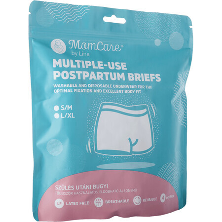 MomCare Reusable Postpartum Panties Size. S-M 4 pcs