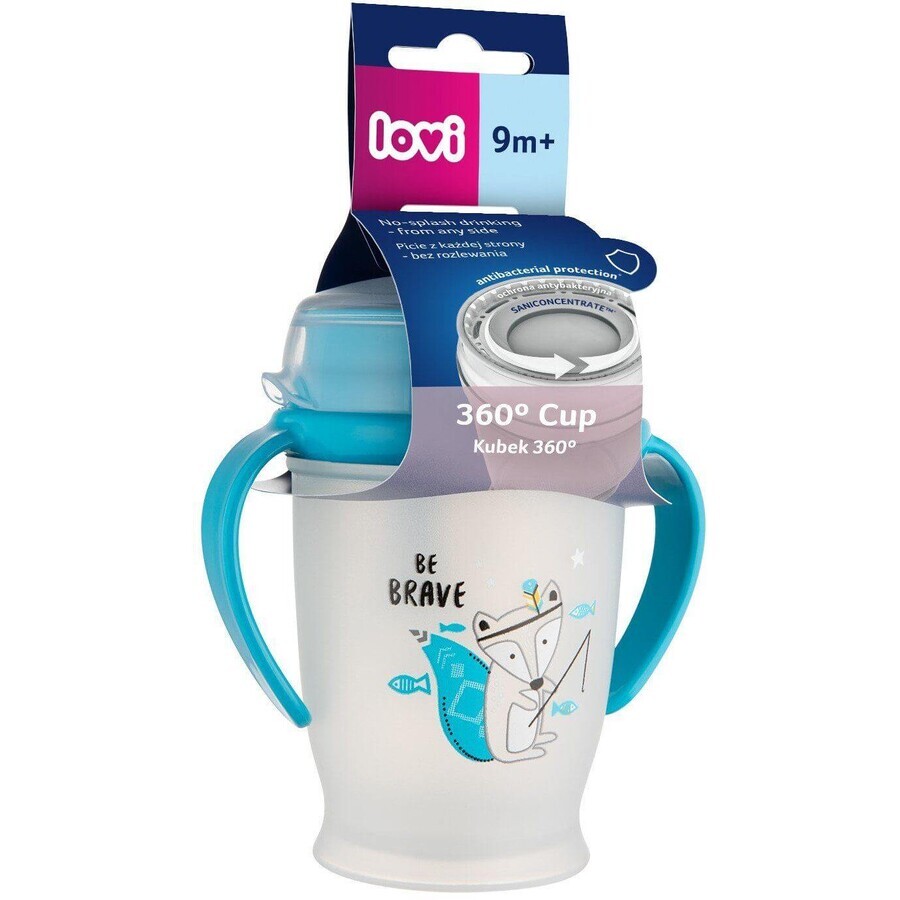 Tasse LOVI 360° Junior Été indien, bleu 250 ml