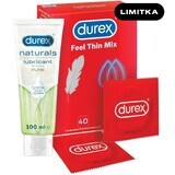 Durex SEX Feel Thin MIX 40pcs + gel 100 ml