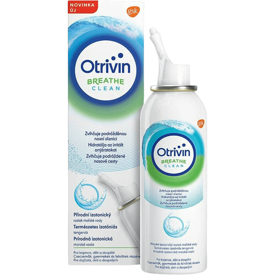 Otrivin Breathe Clean apă de mare izotonică pentru curățarea nazală 100 ml