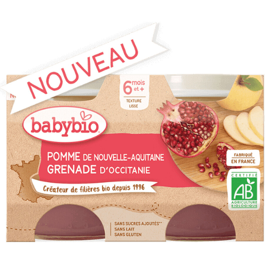 Babybio Apples with pomegranate 2 x 130 g