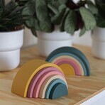 Petite&Mars Giocattolo pieghevole in silicone Rainbow Intense Ochre 12m+ 6 pz.