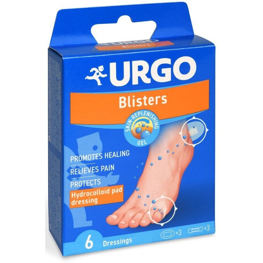 Urgo For blisters Patch soothes pain and heals, hydrocolloid, 2 sizes, 6 pcs 6 pcs