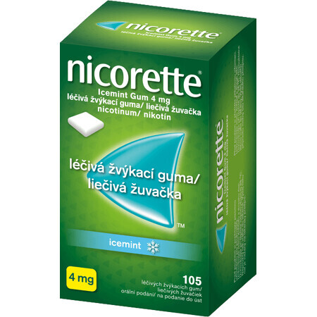 Nicorette Icemint Gum 4mg gomma da masticare medicinale 105 pezzi