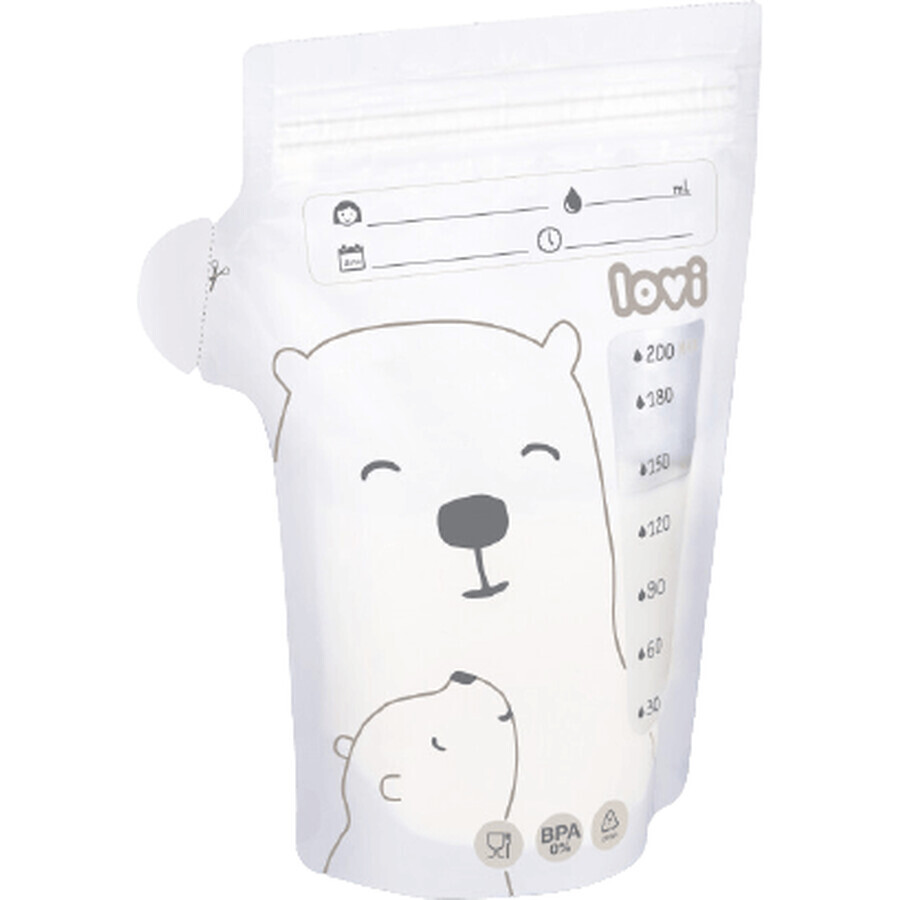 LOVI Buddy Bear sacs de conservation du lait maternel, 1 x 25 pcs