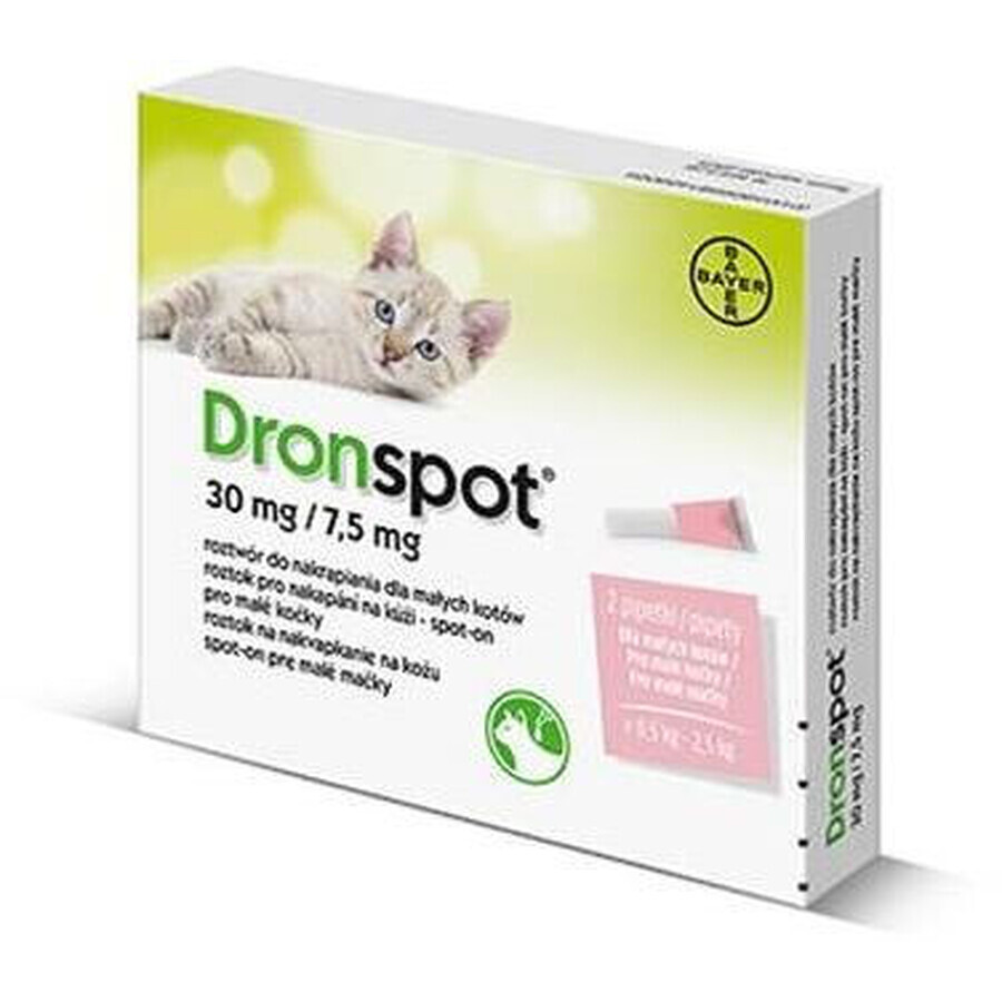 Dronspot 30 mg/7,5 mg Spot-on per gatti di piccola taglia (≥0,5 - 2,5 kg) 2 x 0,35 ml