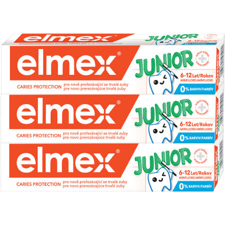 Elmex Junior Dentifricio per bambini da 6 a 12 anni 3 x 75 ml