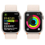 Apple Watch Series 9 GPS boîtier en aluminium de 45 mm avec bracelet sport, Starlight