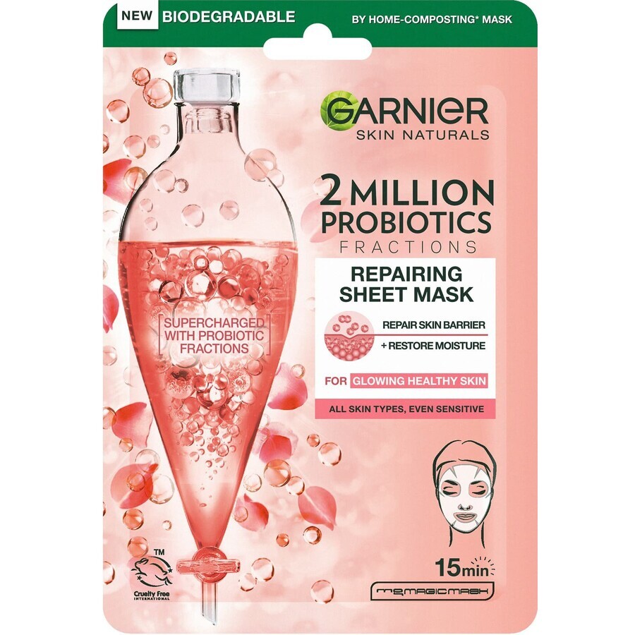 Mască textilă Garnier Skin Naturals cu fracțiuni probiotice 22 g