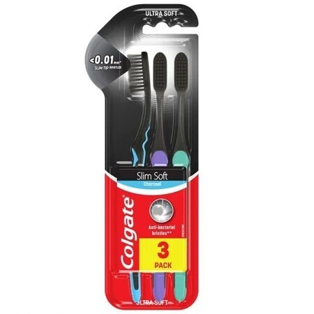 Spazzolino Colgate Slim Soft Charcoal trio 3 pz.