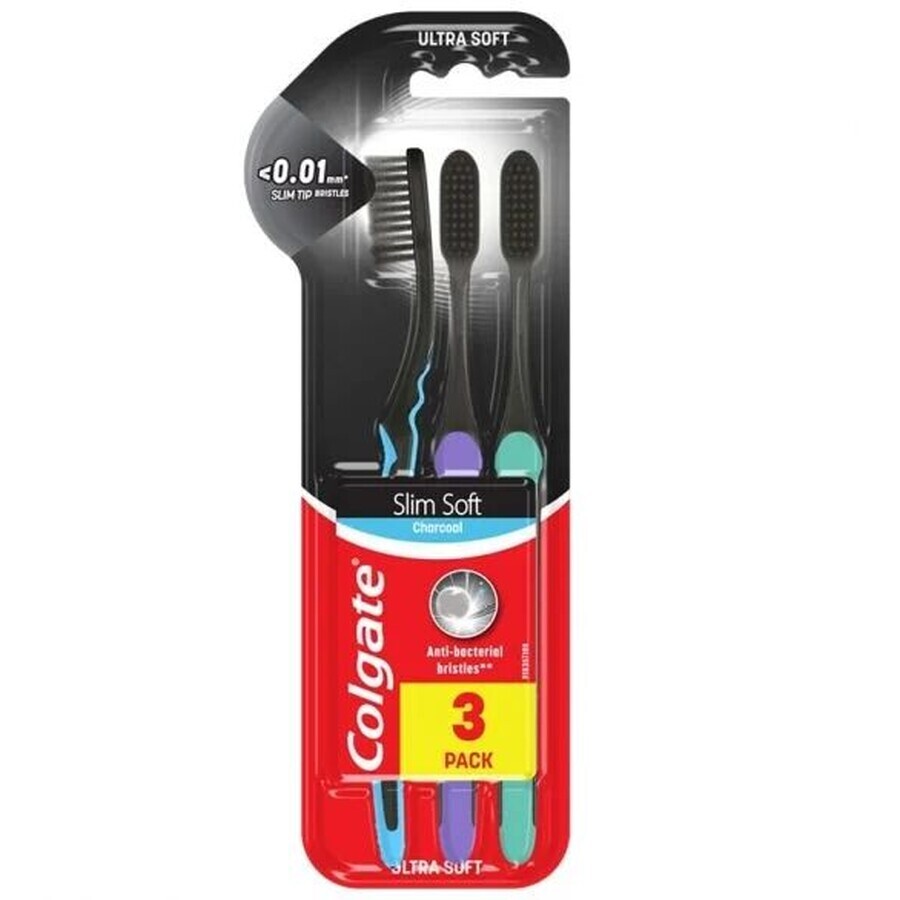 Spazzolino Colgate Slim Soft Charcoal trio 3 pz.