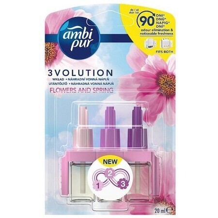 AmbiPur 3 Volution Flowers & Spring ricarica di deodorante elettrico 3 x 20 ml