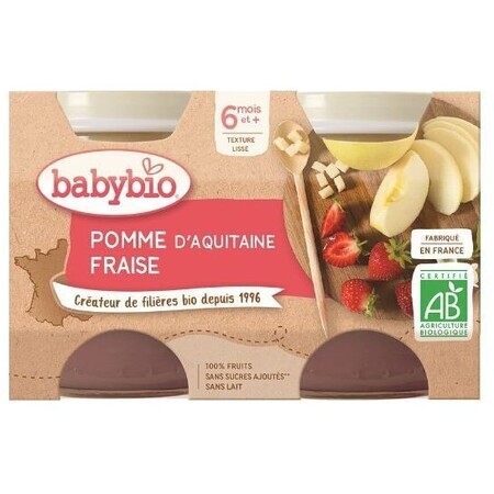 Babybio Fruchtsnack mit Apfel, Erdbeeren 2 x 130 g