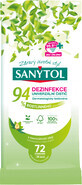 Sanytol Detergente disinfettante universale 94% origine vegetale, salviette 72 pz.