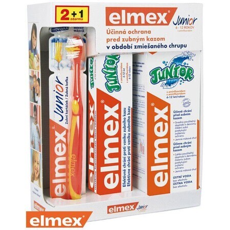 Elmex JUNIOR SYSTEM Spazzolino + dentifricio 75 ml + collutorio 400 ml