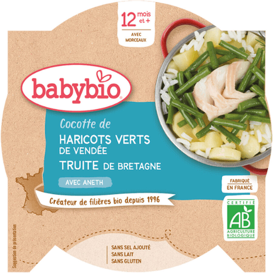 Babybio Babybio Breton green beans parsnip trout trout 230 g