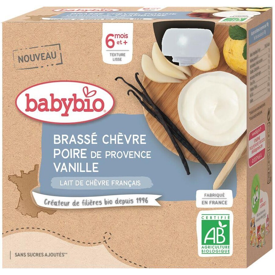 Babybio goat's milk snack with pear and vanilla 4 x 85 g