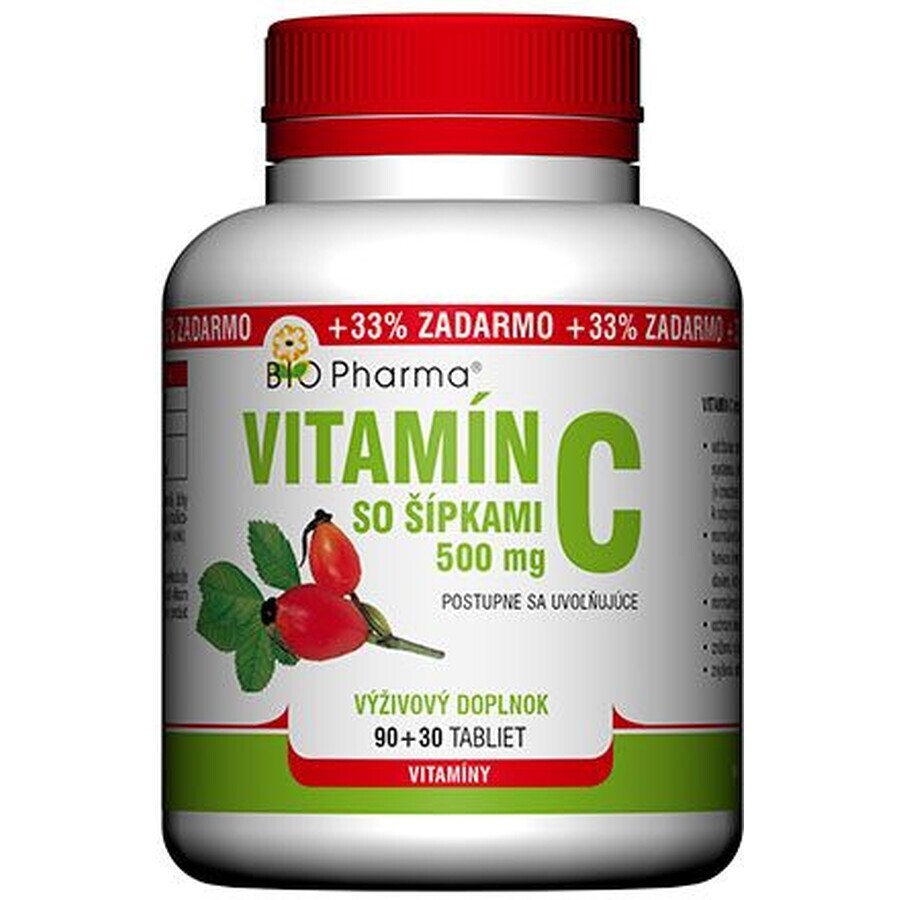 Bio Pharma Vitamin C mit Hagebutten 500 mg 120 Tabletten