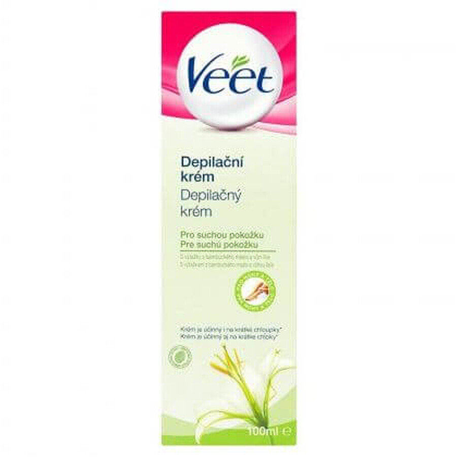 Veet Crema depilatoria con manteca de karité y lirio para pieles secas 100 ml