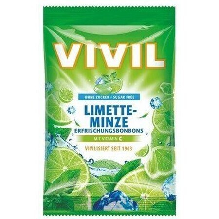 Vivil Lime and Peppermint Flavored Drops with Vitamin C, sugar free 60 g