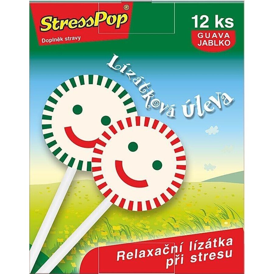 Lecca-lecca antistress StressPop al gusto di guava e mela 12 pezzi