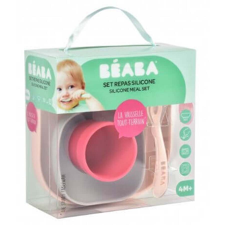 Beaba Pink silicone placemat 4 pcs